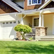 house with nice front lawn